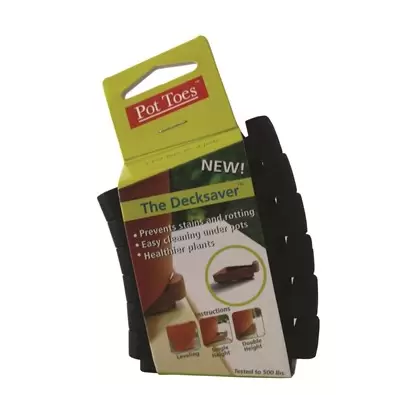 Plant Stand Pot Toes 6pk Black Clip Strip