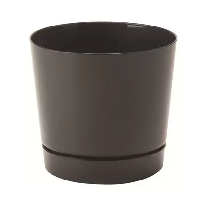 Majestic 12" Cylind Pot Black Full Depth Glossy