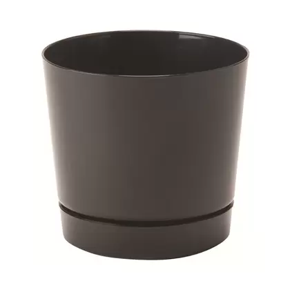 Majestic 8" Cylinder Pot Black Full Depth Glossy