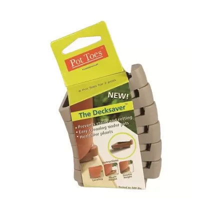 Plant Stand Pot Toes 6pk Light Gray Clip Strip