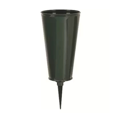 Memorial Vase 5" Green Large Flat Bottom
