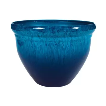 HC 12" Pizzazz Planter Admiral Blue Drip