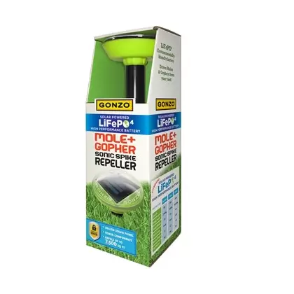 GONZO LiFePO4 Solar Mole Gopher Repeller