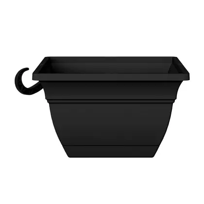HC 12" Eclipse Square Hanging Basket Black