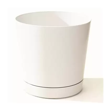 Majestic 14" Cylind Pot White Full Depth Glossy