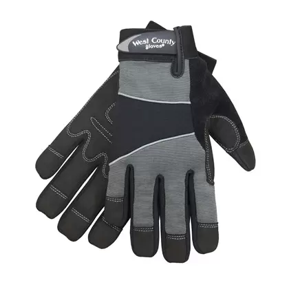 SWI West County Men Work Glove Coal Synthetic Leather Pad Palm
