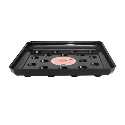 CWP 14" Square Black Carpet Saver Heavy Footed Saucer