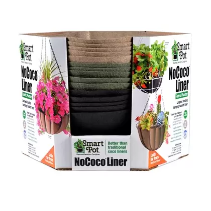 Smart Pot NoCoco 15pc Hanging Basket Liner 12" Asst