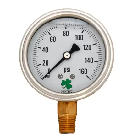 Glycerin Liquid Filled Pressure Gauge - 160 PSI