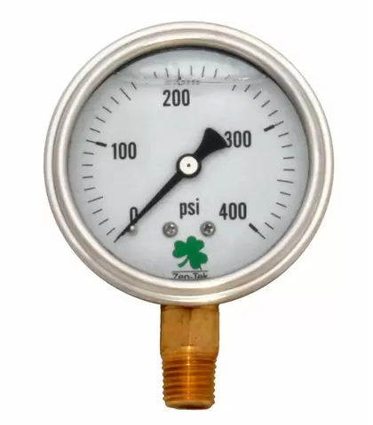 Glycerin Liquid Filled Pressure Gauge - 400 PSI