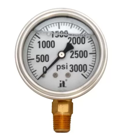 Glycerin Liquid Filled Pressure Gauge - 3000 PSI