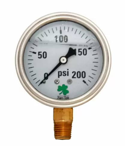 Glycerin Liquid Filled Pressure Gauge - 200 PSI