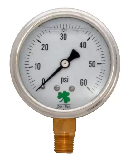 Glycerin Liquid Filled Pressure Gauge - 60 PSI