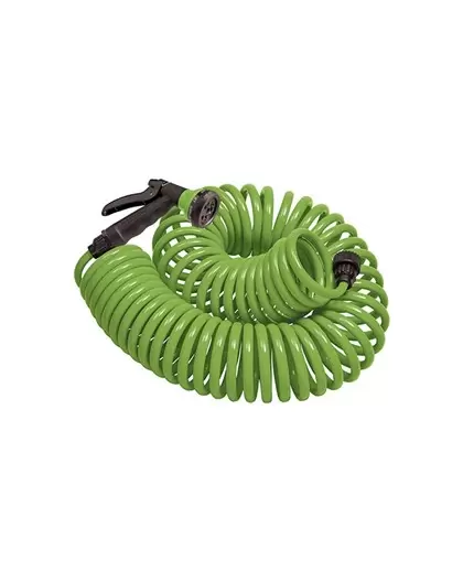 Orbit 50' Coil Hose with Nozzle Green