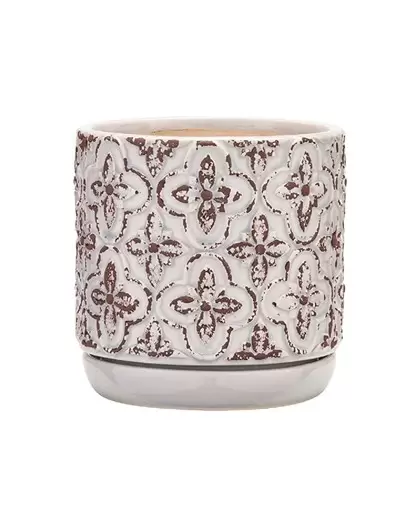 Southern Patio 8" French Rustic Planter White Finish