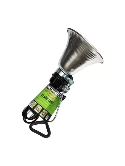 Miracle LED Clamp-On Grow Lamp, LED Ready Adjustable Plug-In Light Socket with 5.5" Aluminum Reflector