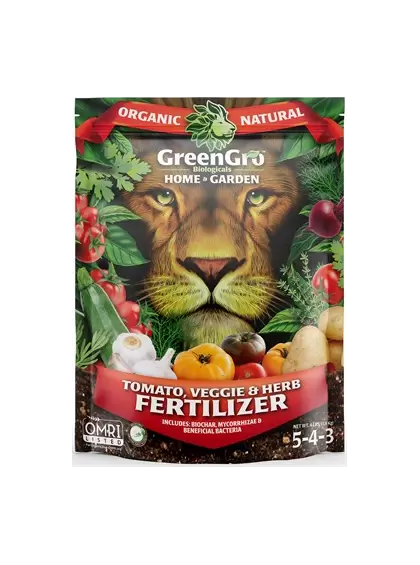 GreenGro Biologicals 4lb Home & Garden Tomato, Veggie & Herb Fertilizer