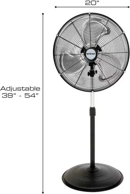 Pro High Velocity Oscillating Metal Stand Fan 20" - Hurricane®