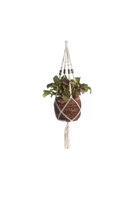 Primitive 42" Woven Cotton Brown Bead