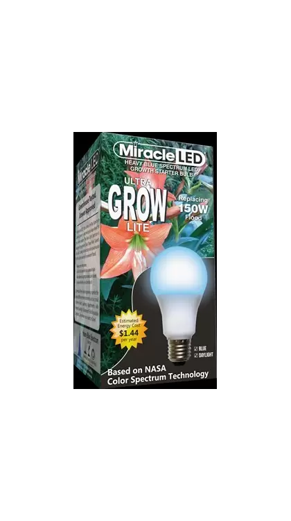 Miracle LED Commercial Hydroponic Ultra Grow Lite, Replaces up to 150W, Blue Spectrum LED Grow Bulb for Seed Starting