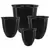 MCarr 16PC Tall Round Planter Plt Glossy Black