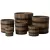 MCarr 6pc Whiskey Barrel Planter Set Brown Oak