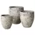 MCarr 3pc Tall Round Planter Set Green White