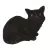 MCarr Cat Sitting Down Meowing Black