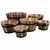 Devault 6pc Set Whiskey Barrel Planters Light Oil Stain