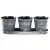 Gardener Select 3 Round Pots with Tray Antique Black 12.6"x4.1"x4.3" 12/CS