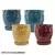 MCarr 8PC Hammered Pot W/Saucer Set Mix Colors