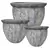 MCarr 3pc Flat Rim Round Planter Pallet Full Volcanic Brown