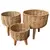 Primitive 3pc Basket Planters w/ Wooden Legs