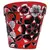 Talavera 6" Flower Pot Black/White/Red