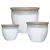 MCarr 3pc Flat Rim Round Planter Pallet Volcanic White