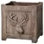MCarr 3pc Square Deer Planter Set Wood Brown