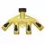 Gilmour Brass Four Way Manifold w/Shut Offs
