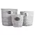 Gardener Select 3pc Grey Wood Round Flower Basket Planter 3/CS