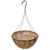 Grower Select 16" Hanging Basket Black 20" 4 Strand Wire Hanger Flat Bottom Coco Liner ; 25/Cs 16in X 8in 3.43 GAL / 13 liters Liquid Volume Capacity