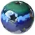 MCarr 12" Sphere With Stars Glass Green On Light Blue