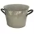 Gardener Select 8" White Metal Planter with Leaf Design & Handles