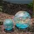 APM 10" Base Solar Orb Light Blue Swirl With Gold Dust