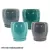 MCarr 4PC Round Egg Pot W/Saucer Mix Colors