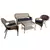 DDI 4pc Wicker Set with Cushions Brown