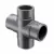 Sch. 80 Gray PVC Cross 1" Socket Standard | 820-010