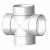 Tee Cross, 4"Hub PVC P Series SDR-35 Straight Solvent Weld