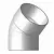 Sewer Elbow, 3"Spigot x Hub PVC P Series SDR-35 45 Degrees 1/8 Bend Solvent Weld