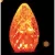 Christmas Light Bulb, Faceted E12 C7 LED Orange Transparent