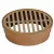 6" Round Satin Brass with Styrene Collar Drain Adapter Grate | NDS918B
