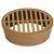 6" Round Polished Brass with Styrene Collar Drain Adapter Grate | NDS919PB